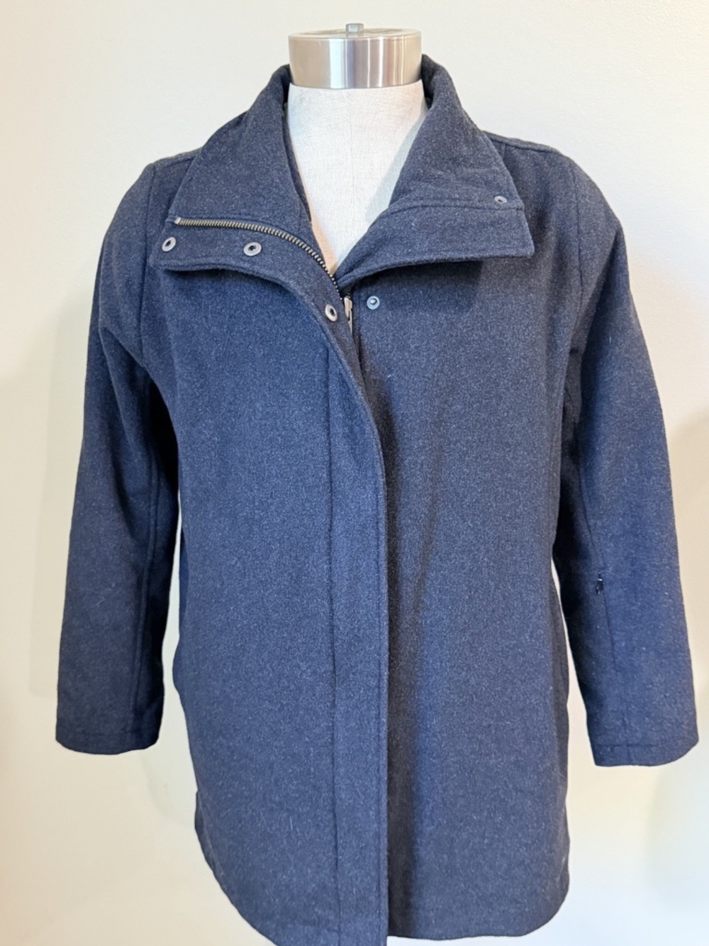 Pendleton Dark Gray Wool Jacket Women's Medium Stripe Lined Coat